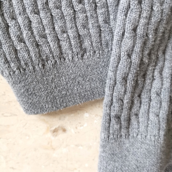 Jeanne Pierre Gray Cable Knit Turtleneck Sweater Medium - Picture 3 of 6